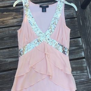 Arden b peach sequin top